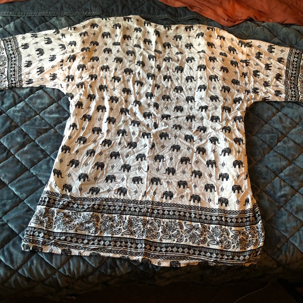 CLEARANCE Bohemian Elephant Paisley Kimono Tunic Top - Picture 10 of 10